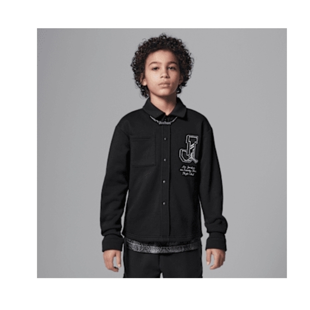 Jordan Black Button Down Kids Shirt Jacket